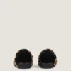 Label Flat Mules i läder med ponnyeffekt och leopardmönster Label Flat Mules i läder med ponnyeffekt och leopardmönster