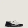 Label-loafers i läder och canvas Label-loafers i läder och canvas