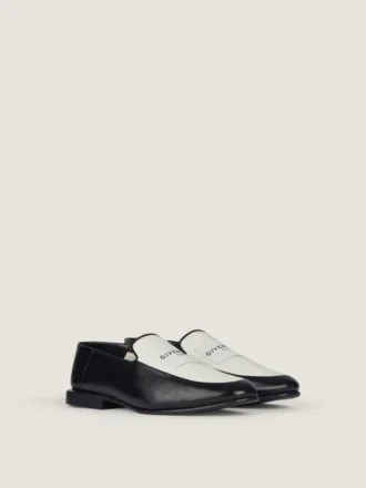 Label-loafers i läder och canvas