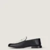 Label-loafers i läder och canvas Label-loafers i läder och canvas