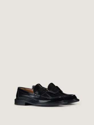 Loafers för herrar i borstat läder