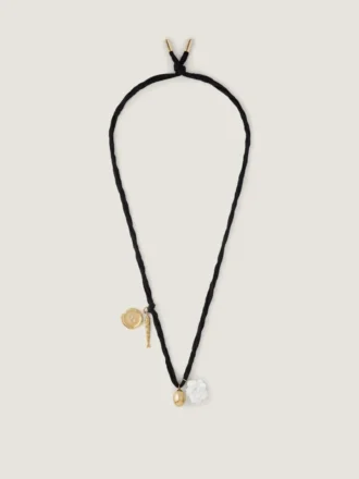 Lucky Charms-halsband i siden, metall och emalj