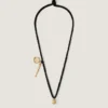 Lucky Charms-halsband i siden och metall Lucky Charms-halsband i siden och metall