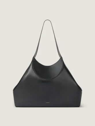 Medium Facet-tote i kornat läder