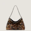 Medium Voyou Bag i kalvskinn med ponnyeffekt och leopardmönster