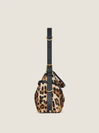 Medium Voyou Bag i kalvskinn med ponnyeffekt och leopardmönster