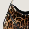 Medium Voyou Bag i kalvskinn med ponnyeffekt och leopardmönster