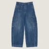 Mediumblå korta Cocoon Cargo-jeans Mediumblå korta Cocoon Cargo-jeans