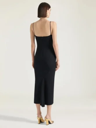 Midi-klänning i crepe cady