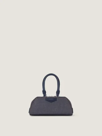 Mini Antigona East-West-väska i denim