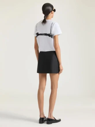 Mini-randig kjol i ull