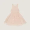 Minibabydollklänning med volanger i nylon Minibabydollklänning med volanger i nylon