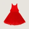 Minibabydollklänning med volanger i nylon Minibabydollklänning med volanger i nylon