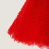 Minibabydollklänning med volanger i nylon Minibabydollklänning med volanger i nylon