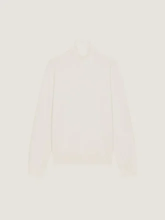 Polotröja i kashmirstickning