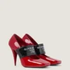 Pumps i lackläder med skuren fyrkantig Givenchy-remsa Pumps i lackläder med skuren fyrkantig Givenchy-remsa