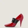 Pumps i lackläder med skuren fyrkantig Givenchy-remsa Pumps i lackläder med skuren fyrkantig Givenchy-remsa