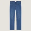 Raka jeans med skuggtvätt och veck Raka jeans med skuggtvätt och veck