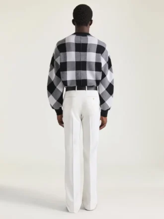 Rutig tröja i ull med broderat Givenchy Paris