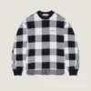 Rutig tröja i ull med broderat Givenchy Paris Rutig tröja i ull med broderat Givenchy Paris