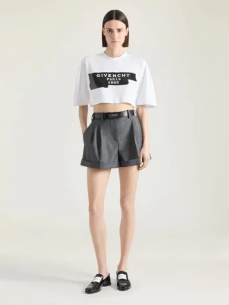 Shorts med dubbla veck i ull