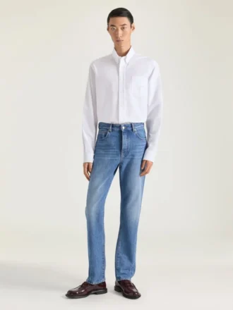 Skjorta i bomulls-oxford med Givenchy Paris-jacquard