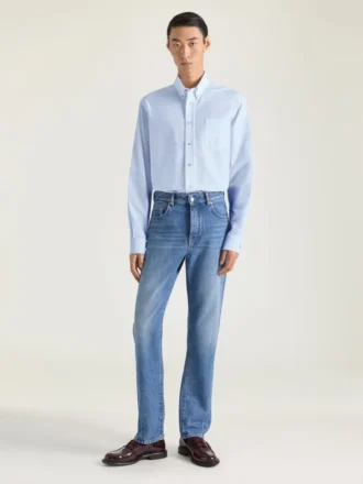 Skjorta i bomulls-oxford med Givenchy Paris-jacquard