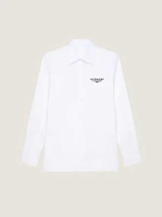 skjorta i bomullspoplin med broderat Givenchy-märke