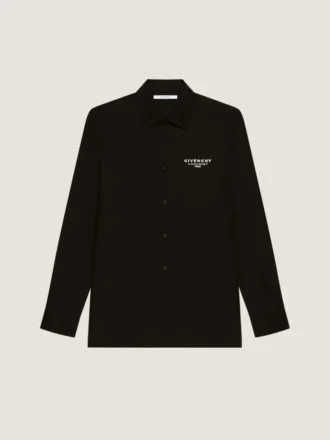 skjorta i bomullspoplin med broderat Givenchy-märke