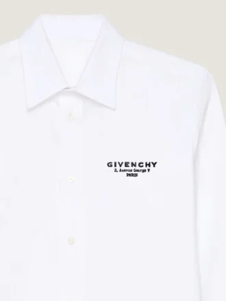 skjorta i bomullspoplin med broderat Givenchy-märke