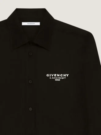skjorta i bomullspoplin med broderat Givenchy-märke