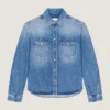 Skjorta med couture-sömmar i skuggtvättad denim Skjorta med couture-sömmar i skuggtvättad denim