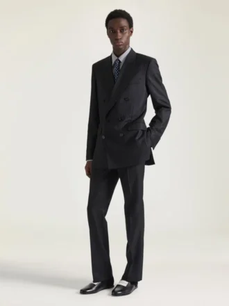 Skräddarsydda byxor med raka ben i randig ull