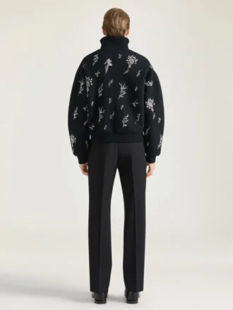 Skräddarsydda byxor med raka ben i ull och mohair