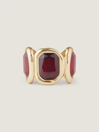 Skulptural kristallarmband i metall och kristaller