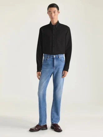 Slim Fit-skjorta i poplin med Givenchy-broderi