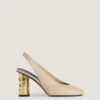 Slingbacks i läder