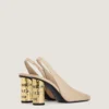 Slingbacks i läder