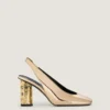 Slingbacks med tejp i läder med spegeleffekt