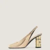 Slingbacks med tejp i läder med spegeleffekt