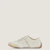 Smala sneakers i målat mesh och mocka