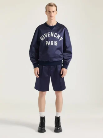 Sweatshirt i satin med Givenchy Paris-broderi