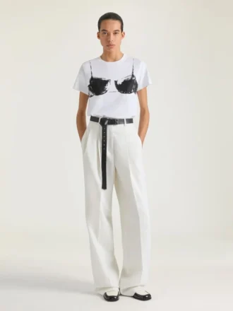 T-shirt i bomull med tryck av en utskuren behå