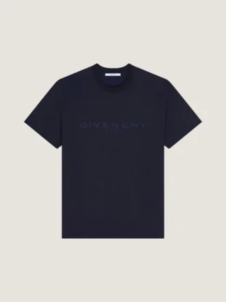 T-shirt i bomull och silke med Givenchy Paris-jacquard
