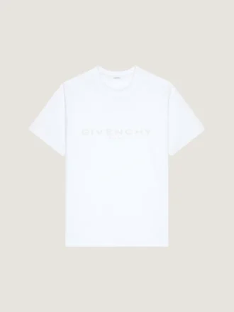 T-shirt i bomull och silke med Givenchy Paris-jacquard