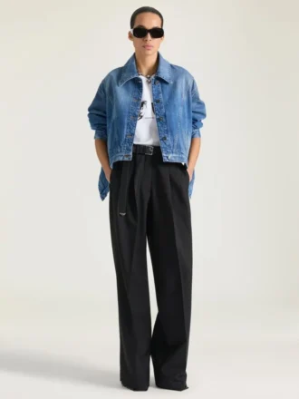 Trapezjacka i mellablå denim